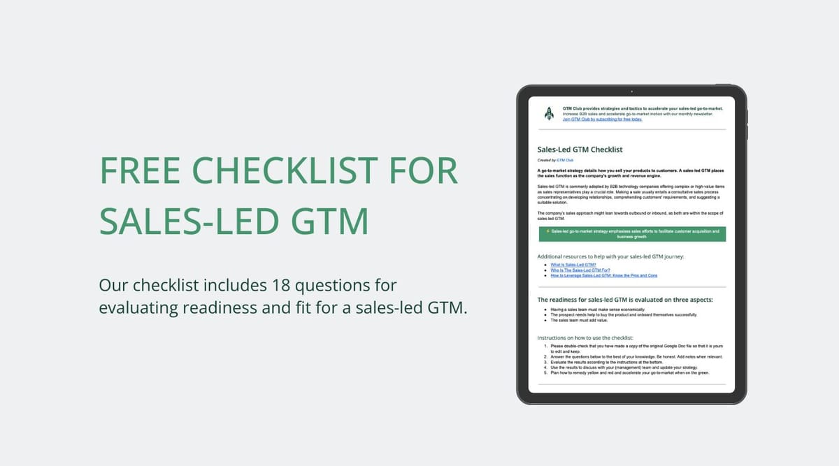 GTM Checklist: Evaluate Your Readiness For Sales-Led Go-to-Market