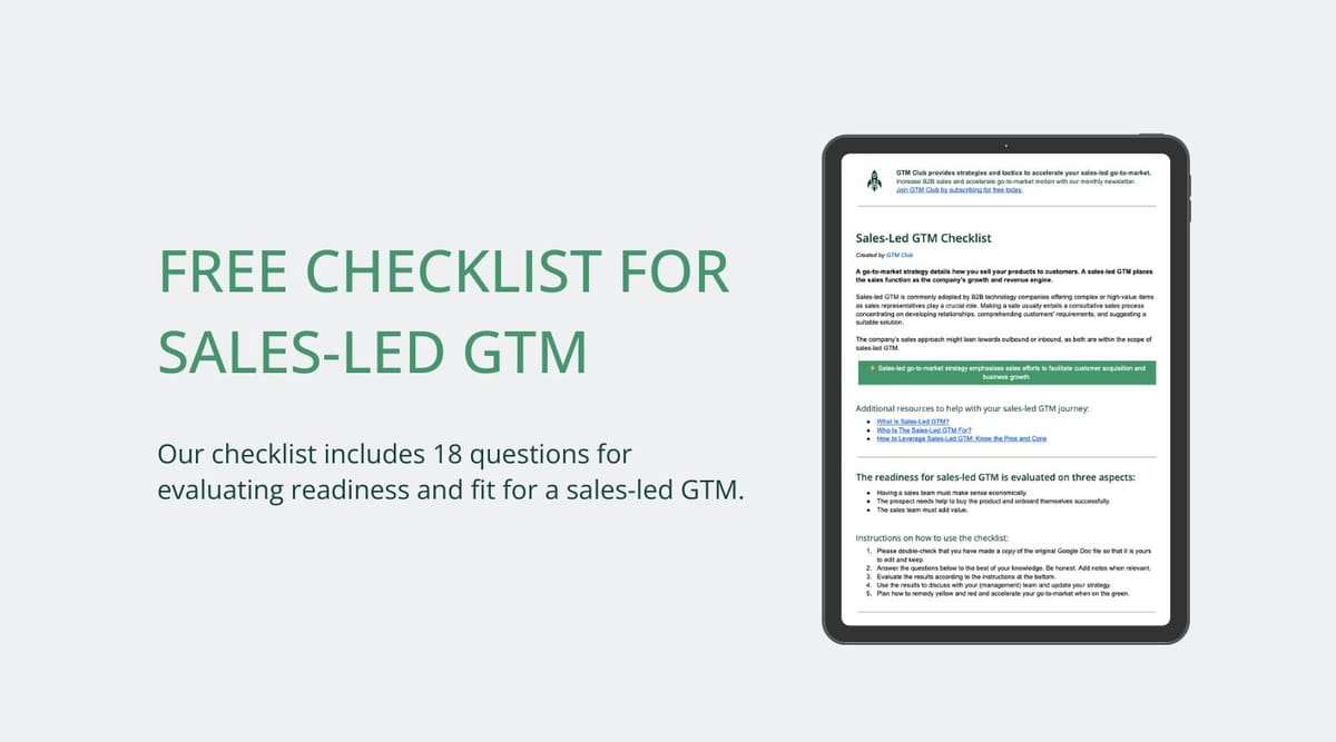 Newsletter #3: Deep Dive Into Sales-Led GTM