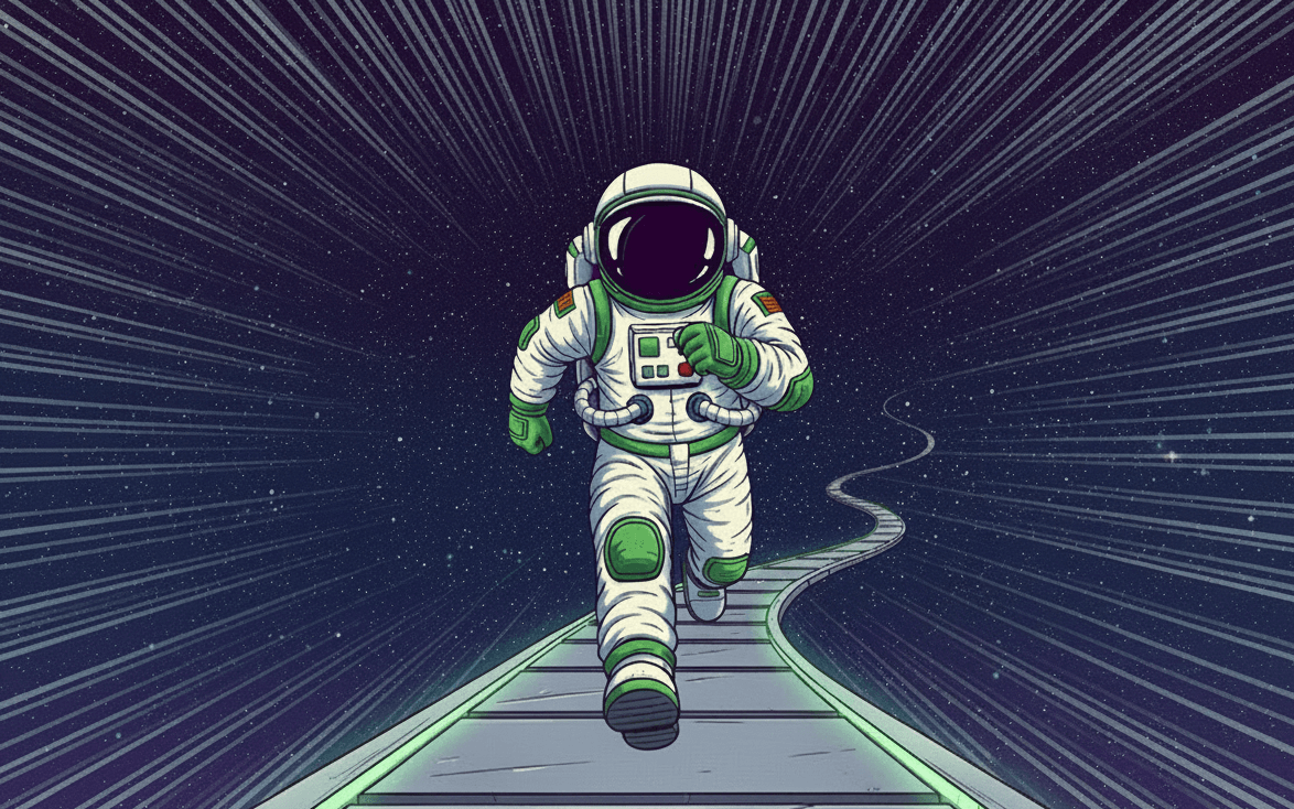 A sales leader running faster and faster.