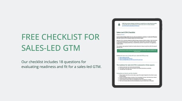 Download our checklist for sales-led GTM readiness.