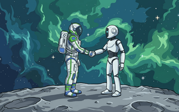 Sales person and AI working towards a shared goal, winning a deal.